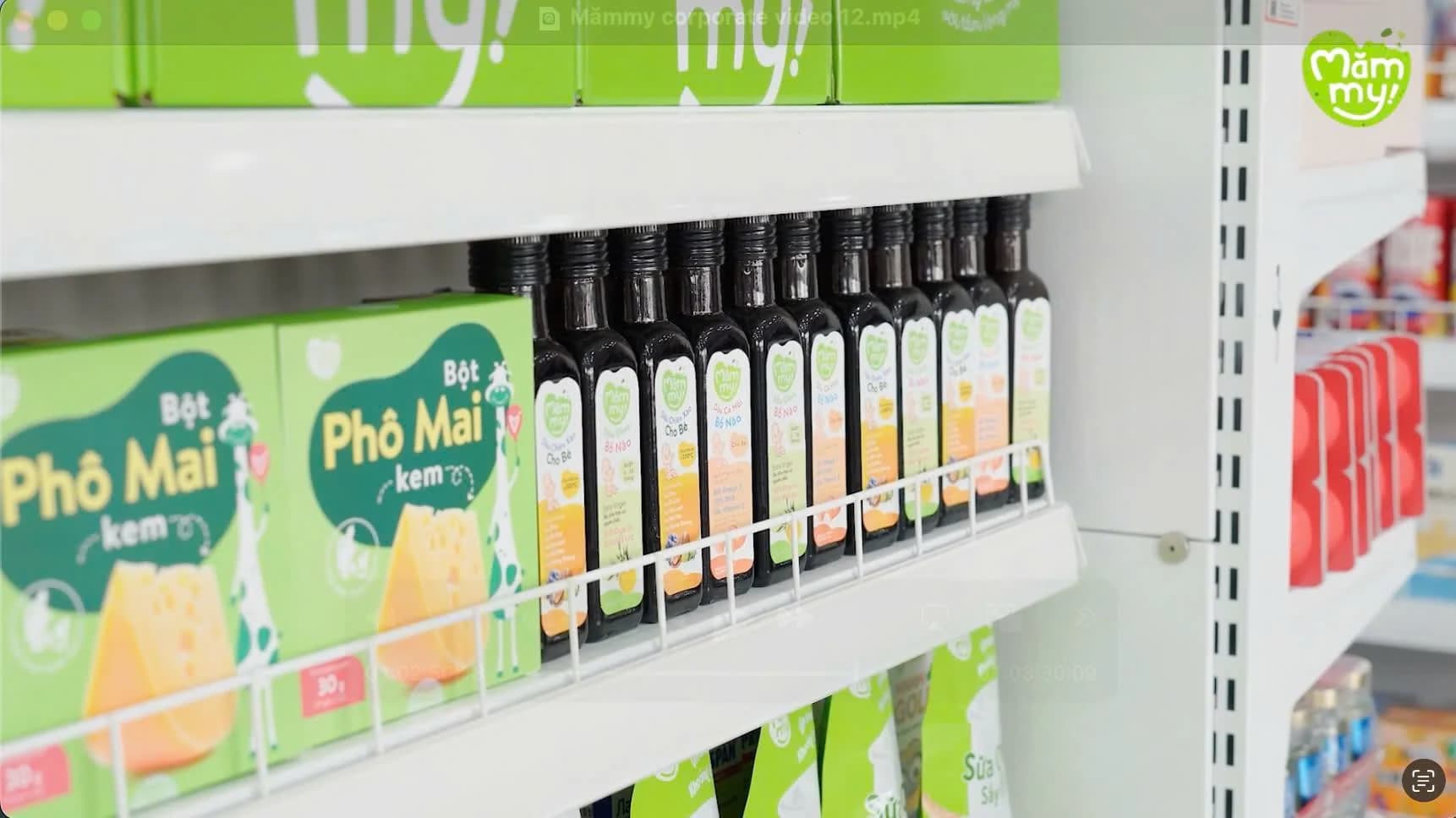 Mămmy products stocked on a retail shelf